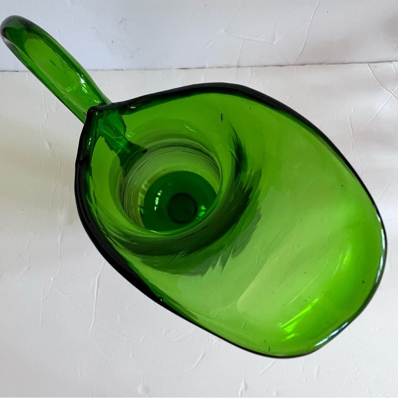Vintage Hand Blown Green Glass Pitcher 19” - Picture 7 of 15